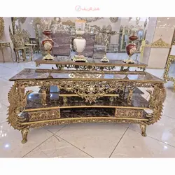 میز تلویزیون روکش برنز، آلومینیوم درجه 1، ورق ضخیم، بسیار زیبا و شیک، با ضمانت کیفیت
