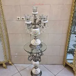 میز و شمعدان روکش برنز، آبکاری نیکل، ترکیب با سرامیک، دارای رنگ بندی،با ضمانت کیفیت کالا