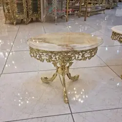 میز جلو مبلی و عسلی برنزی، رویه سنگ مرمر درجه ، مجسمه های بزرگ، باضمانت کیفیت کالا