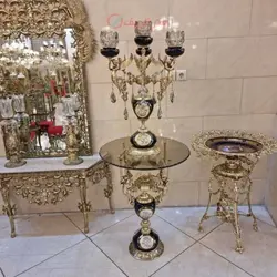 شمعدان و میز برنزی، ترکیب با سرامیک، بسیار زیبا و شیک، برنز درجه 1، با ضمانت کیفیت کالا