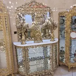 آینه کنسول برنزی، مدل بادمجانی، بسیار شیک و زیبا، با ضمانت کیفیت کالا، ورق ضخیم، برنز درجه 1