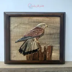 تابلو معرق منبت کیلر و سیلر پرنده شکاری شاهین زیبا