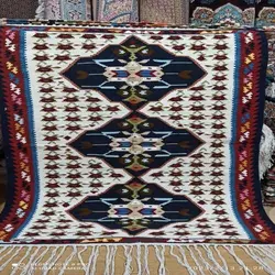 گلیم دست بافت دورو، جنس نخ اکرولیک با رنگ ثابت محصول اردبیل، نخ چله پنبه