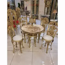 میز نهارخوری ۴ نفره رنگ ثابت با کیفیت اعلاء و روکش برنز و ورق ضخیم با استحکام بالا محصول اصفهان