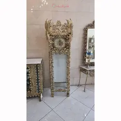 بوفه ساعت دار طرح طاووس با ضخامت بالا رنگ ثابت و روکش برنز و طراحی خاص محصول اصفهان