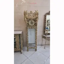 بوفه ساعت دار طرح طاووس با ضخامت بالا رنگ ثابت و روکش برنز و طراحی خاص محصول اصفهان
