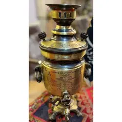 سرویس سماور سه لیتری سطلی مهر شوروی دسته خواب طرح آنتیک، ورق ضخیم، رنگ ثابت، کیفیت درجه یک