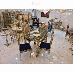 میز نهارخوری طرح طاووس ۴ نفره، ضخامت بالا و رنگ ثابت، محکم و ماندگار در رنگ های متنوع