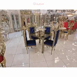 میز نهارخوری طرح طاووس ۴ نفره، ضخامت بالا و رنگ ثابت، محکم و ماندگار در رنگ های متنوع