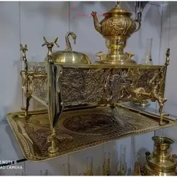 منقل سماوری قلم درشت، جنس برنج، کیفیت بالا و درجه یک