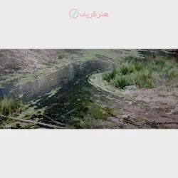 تابلو نقاشی رودخانه زنده، جلوه ای زیبا و ماندگار با برداشت مستقیم از طبیعت، اورجینال