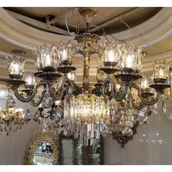 لوستر اس ایتالیایی زیر کریستال 6 شاخه، باضمانت و کیفیت درجه یک و عالی