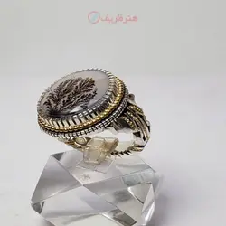 انگشتر شجر تک درخت برگ سوزنی طراحی بسیار زیبا و کیفیت عالی