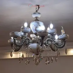 لوستر شش شاخه برنزی طرح جدید بسیار تماشایی با رنگ ثابت و کیفیت عالی