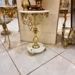 میز تلفن برنزی پایه سنگی تاجدار با طراحی کاملاً جدید و زیبا با رنگ ثابت