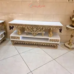 میز تلویزیون رویه ام دی اف، جنس آلیاژ، با طرح جدید و زیبا، رنگ ثابت و کیفیت درجه 1