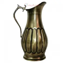 سرویس سماور زغالی 5 پارچه برنجی مدل استکانی ظرفیت 4 لیتر
