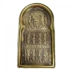 سرویس سماور زغالی 5 پارچه برنجی مدل عدسی ظرفیت 3 لیتر