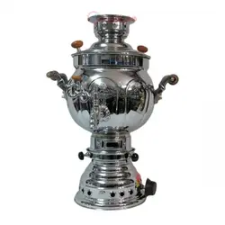 سماور گازی برنجی ضخیم با روکش کروم ظرفیت 6 لیتر