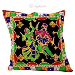 کاور کوسن سوزندوزی طرح عروسک رقصان دوخت فوق العاده کیفیتی با رنگ های زیبا  کد 1-11 به قیمت تولیدی