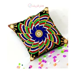 کاور کوسن سوزندوزی پارچه مخمل طرح ماندلا  کد 1-5 طرح جدید و پارچه درجه یک
