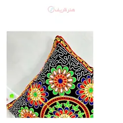 کاور کوسن سوزن دوزی و اینه کاری مخمل مدل گل دادوود کد 1-4 پارچه درجه یک