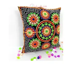 کاور کوسن سوزن دوزی و اینه کاری مخمل مدل گل دادوود کد 1-4 پارچه درجه یک