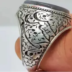 انگشتر شجر تک درخت کلکسیونی رکاب نقره و قلمزنی تخصصی اثر استاد علی جنگی