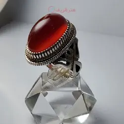 انگشتر فوق کلکسیونی عقیق سرخ رکاب فنی تخصصی طلا و نقره اثر استاد دانیال بسیار خاص