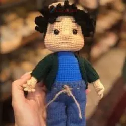 عروسک کاموایی دستبافت بچه مهمونی(قربونت برم) بافته شده با کاموا ترک