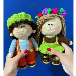 عروسک دستبافت کاموایی روسی انشرلی و گیلبرت