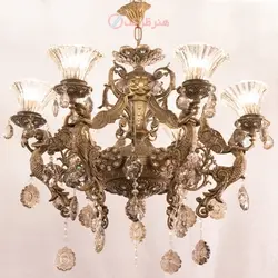 لوستر 6 شاخه برنزی طرح فرشته کار بسیار شکیل و شیک با طراحی خاص