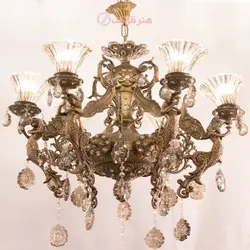 لوستر 6 شاخه برنزی طرح فرشته کار بسیار شکیل و شیک با طراحی خاص