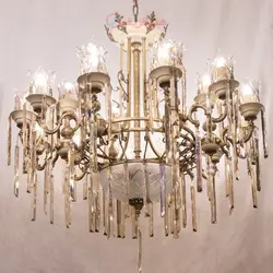 لوستر سرامیک کریستال آنتیک و شیک، کریستال های آویزی زیبا