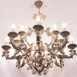 لوستر طرح کلاسیک با تزیینات و طرح های گل، بسیار تماشایی و کیفیت عالی