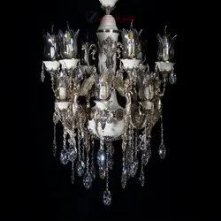 لوستر سرامیکی طرح گل، کریستال های آویزی تماشایی و نوردهی فوق العاده