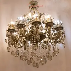 لوستر سایز بزرگ مناسب سالن پذیرایی جنس آلیاژ و کریستال کیفیت درجه یک