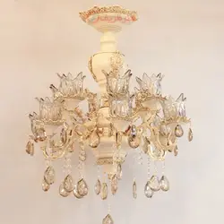 لوستر سرامیکی و کریستال های آویزی و طراحی فوق العاده زیبا و شیک