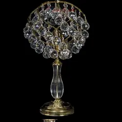 آباژور کره ای جنس برنزی و کریستال به رنگ طلایی