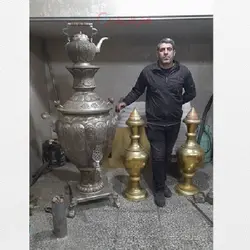 سماور 250 لیتری برنجی با قلم زنی کار دست طراحی خاص و کیفیتی