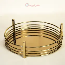 سینی گرد دور حلقه ای با جنس بدنه پروفیل و شیشه و رنگ فورتیک