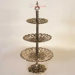 شیرینی خوری 3 طبقه برنزی، رنگ ثابت و طراحی به روز