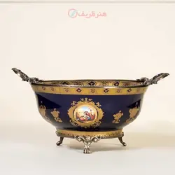 میوه خوری سلطنتی برنز سرامیک به رنگ سرمه ای و آنتیک