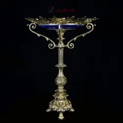 میوه خوری تک پایه ایستاده جنس آلومینیوم و رنگ طلایی