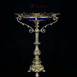 میوه خوری تک پایه ایستاده جنس آلومینیوم و رنگ طلایی