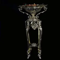 میوه خوری 4 پایه رنگ طلایی و جنس بدنه آلومینیوم