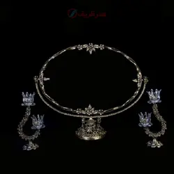 آینه شمعدان ملیله بیضی افقی جنس برنجی و کار دست