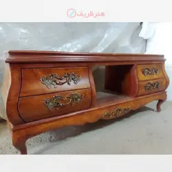 میز تلویزیون معرق، چوب روس و رنگ پولیش شده دارای ضمانت و رنگبندی