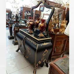 آینه کنسول معرق کاری شده رنگ مشکی مات و طراحی شیک و خاص دارای ضمانت رنگ و دوام بدنه
