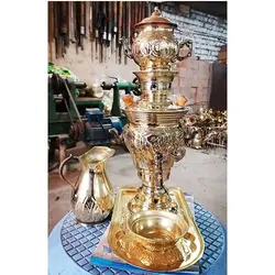 سرویس سماور برنجی نوزاد 1 لیتری قلمزنی بسیار زیبا